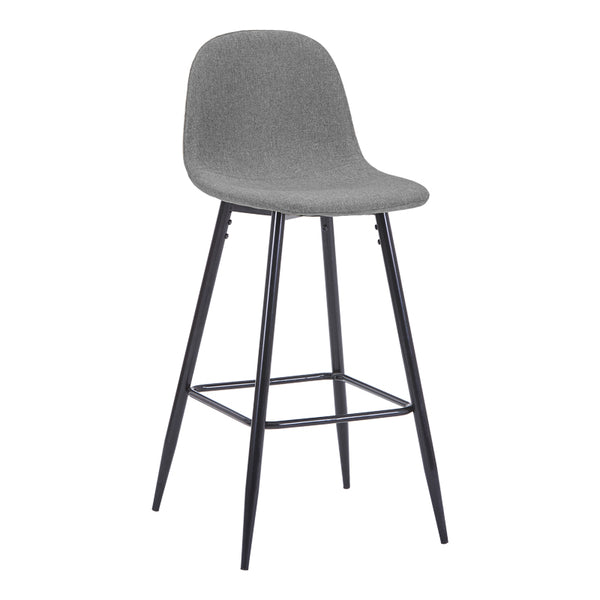 Scaun de bar Bella, Stofa, picioare metalice negre, 42x49x108 cm