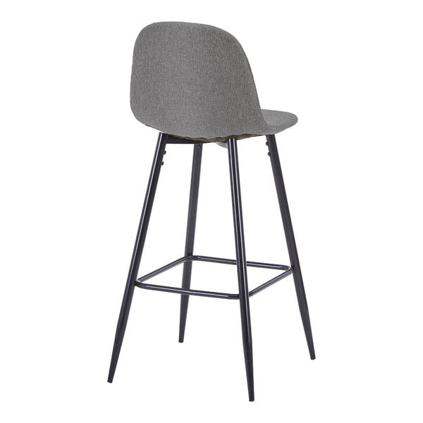 Scaun de bar Bella, Stofa, picioare metalice negre, 42x49x108 cm