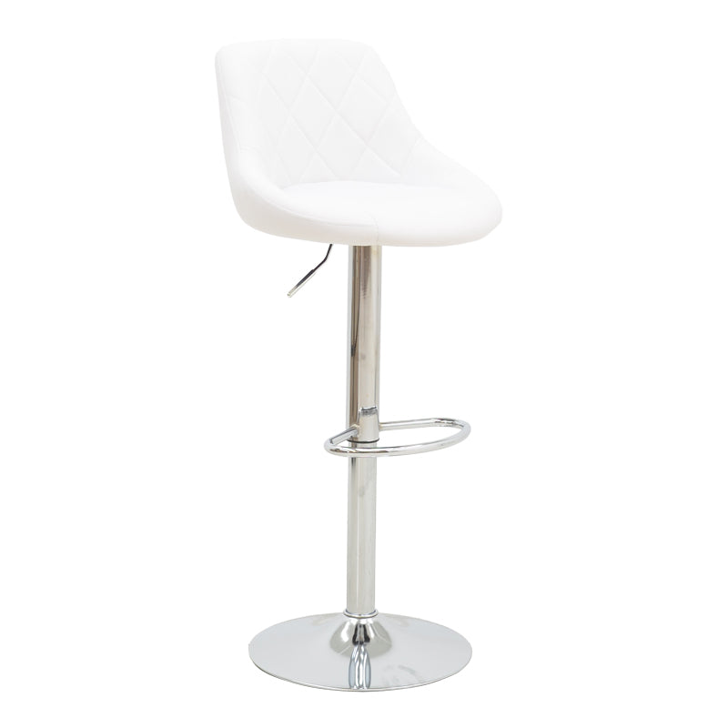 Scaun de bar reglabil pe inaltime Boronez, Negru, 47x49x112 cm - Alb