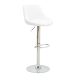 Scaun de bar reglabil pe inaltime Boronez, Negru, 47x49x112 cm - Alb