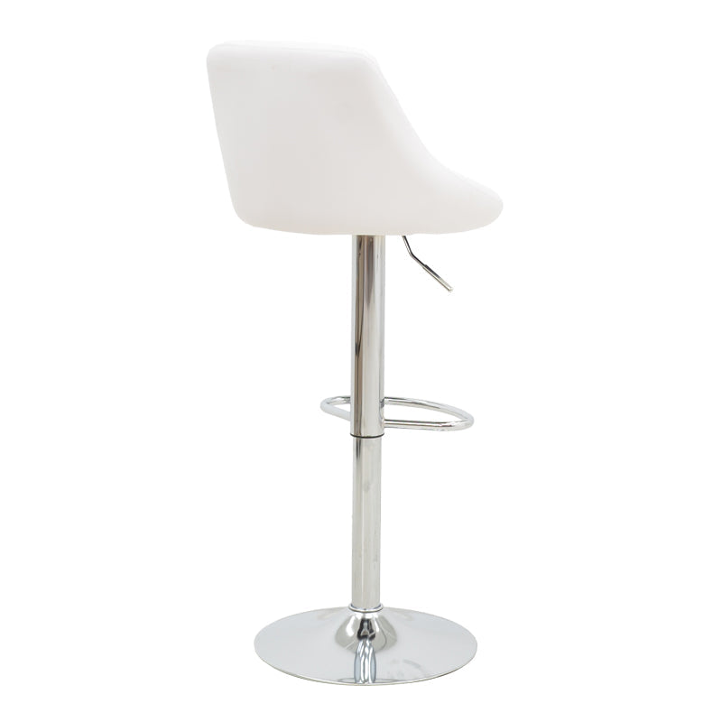 Scaun de bar reglabil pe inaltime Boronez, Negru, 47x49x112 cm - Alb