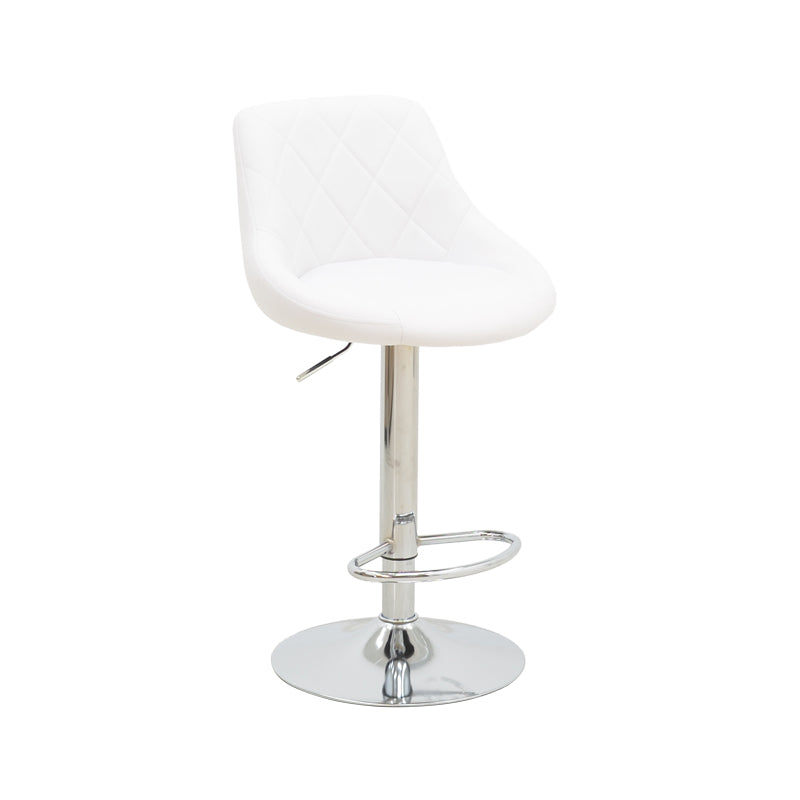 Scaun de bar reglabil pe inaltime Boronez, Negru, 47x49x112 cm - Alb