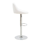 Scaun de bar reglabil pe inaltime Boronez, Negru, 47x49x112 cm - Alb