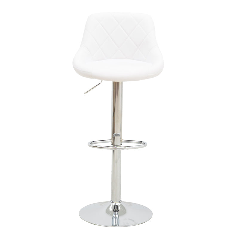 Scaun de bar reglabil pe inaltime Boronez, Negru, 47x49x112 cm - Alb
