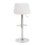 Scaun de bar reglabil pe inaltime Boronez, Negru, 47x49x112 cm - Alb