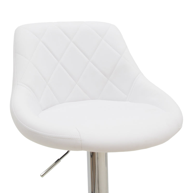 Scaun de bar reglabil pe inaltime Boronez, Negru, 47x49x112 cm - Alb