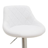 Scaun de bar reglabil pe inaltime Boronez, Negru, 47x49x112 cm - Alb