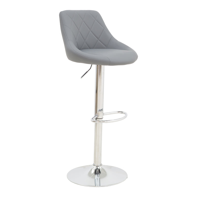 Scaun de bar reglabil pe inaltime Boronez, Negru, 47x49x112 cm - Gri