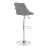 Scaun de bar reglabil pe inaltime Boronez, Negru, 47x49x112 cm - Gri