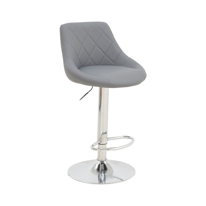 Scaun de bar reglabil pe inaltime Boronez, Negru, 47x49x112 cm - Gri