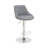 Scaun de bar reglabil pe inaltime Boronez, Negru, 47x49x112 cm - Gri