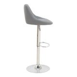 Scaun de bar reglabil pe inaltime Boronez, Negru, 47x49x112 cm - Gri