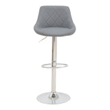 Scaun de bar reglabil pe inaltime Boronez, Negru, 47x49x112 cm - Gri
