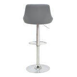 Scaun de bar reglabil pe inaltime Boronez, Negru, 47x49x112 cm - Gri