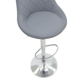 Scaun de bar reglabil pe inaltime Boronez, Negru, 47x49x112 cm - Gri
