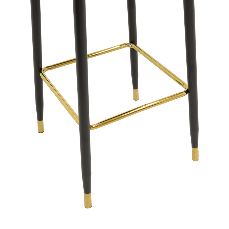 Scaun de bar Casenio bej de catifea-negru-auriu cu baza metalica, 48x50x117 cm - Bej