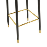 Scaun de bar Casenio bej de catifea-negru-auriu cu baza metalica, 48x50x117 cm - Bej