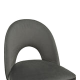 Scaun de bar Casenio bej de catifea-negru-auriu cu baza metalica, 48x50x117 cm - Gri inchis