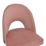 Scaun de bar Casenio bej de catifea-negru-auriu cu baza metalica, 48x50x117 cm - Roz