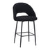 Scaun de bar cu design bouclé, Negru, metalic, 48x52x97 cm