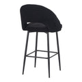 Scaun de bar cu design bouclé, Negru, metalic, 48x52x97 cm, imagine suplimentara