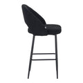 Scaun de bar cu design bouclé, Negru, metalic, 48x52x97 cm, detaliu produs