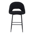 Scaun de bar cu design bouclé, Negru, metalic, 48x52x97 cm, perspectiva suplimentara