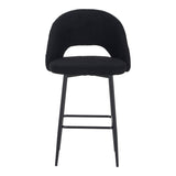 Scaun de bar cu design bouclé, Negru, metalic, 48x52x97 cm