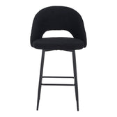 Scaun de bar cu design bouclé, Negru, metalic, 48x52x97 cm, perspectiva suplimentara