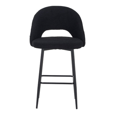 Scaun de bar cu design bouclé, Negru, metalic, 48x52x97 cm, perspectiva suplimentara