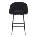 Scaun de bar cu design bouclé, Negru, metalic, 48x52x97 cm, foto produs