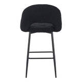 Scaun de bar cu design bouclé, Negru, metalic, 48x52x97 cm