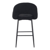 Scaun de bar cu design bouclé, Negru, metalic, 48x52x97 cm, foto produs
