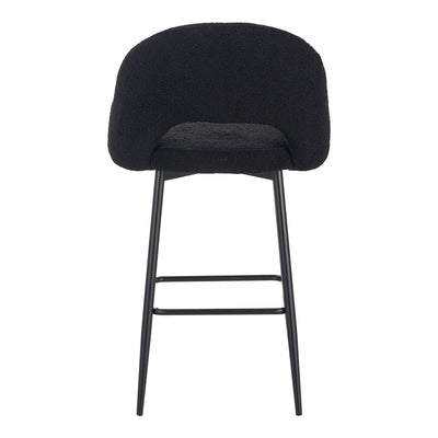 Scaun de bar cu design bouclé, Negru, metalic, 48x52x97 cm, foto produs