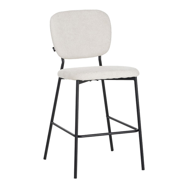 Scaun de bar cu functie de confort, stofa bouclé, bej, 48x54x100 cm