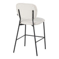 Scaun de bar cu functie de confort, stofa bouclé, bej, 48x54x100 cm, imagine suplimentara