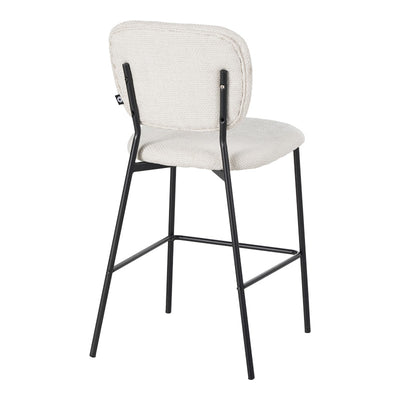 Scaun de bar cu functie de confort, stofa bouclé, bej, 48x54x100 cm, imagine suplimentara
