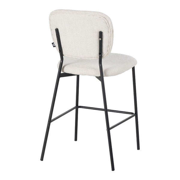 Scaun de bar cu functie de confort, stofa bouclé, bej, 48x54x100 cm