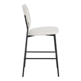 Scaun de bar cu functie de confort, stofa bouclé, bej, 48x54x100 cm