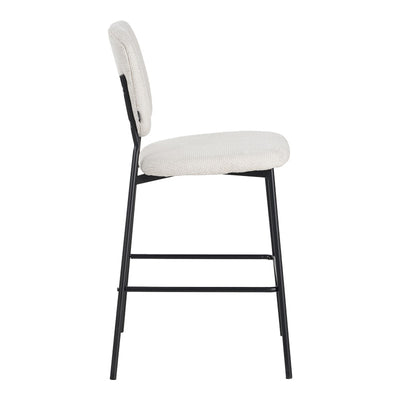 Scaun de bar cu functie de confort, stofa bouclé, bej, 48x54x100 cm, detaliu produs
