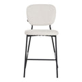 Scaun de bar cu functie de confort, stofa bouclé, bej, 48x54x100 cm, perspectiva suplimentara
