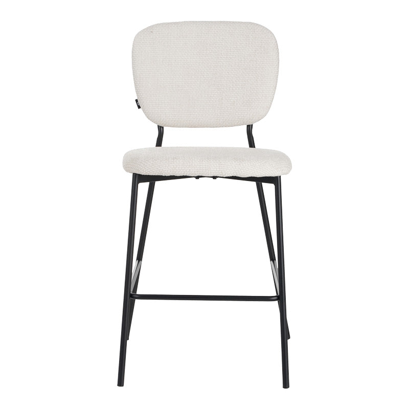 Scaun de bar cu functie de confort, stofa bouclé, bej, 48x54x100 cm