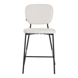 Scaun de bar cu functie de confort, stofa bouclé, bej, 48x54x100 cm