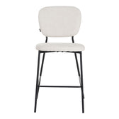 Scaun de bar cu functie de confort, stofa bouclé, bej, 48x54x100 cm, perspectiva suplimentara