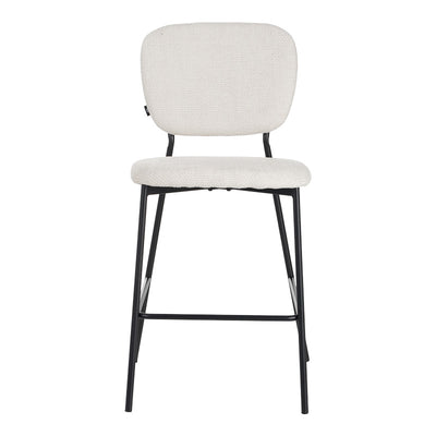 Scaun de bar cu functie de confort, stofa bouclé, bej, 48x54x100 cm, perspectiva suplimentara