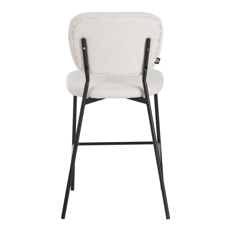 Scaun de bar cu functie de confort, stofa bouclé, bej, 48x54x100 cm