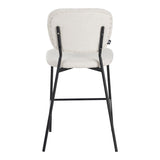 Scaun de bar cu functie de confort, stofa bouclé, bej, 48x54x100 cm