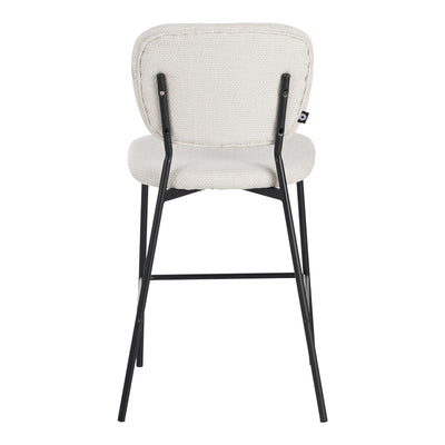 Scaun de bar cu functie de confort, stofa bouclé, bej, 48x54x100 cm, foto produs