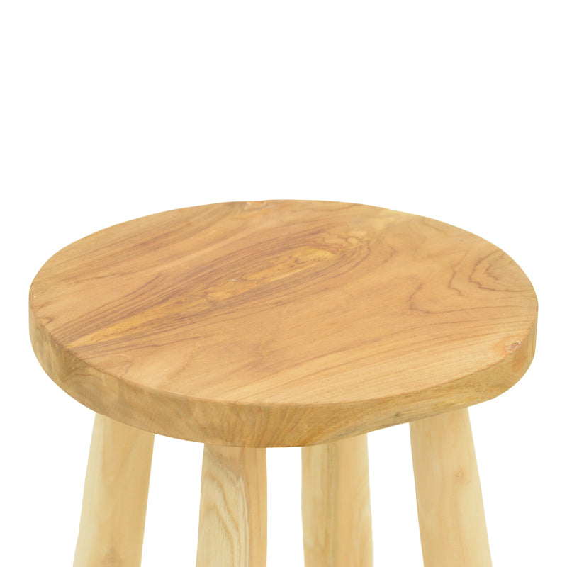 Scaun de bar cu funcție de relaxare Nusiwo, Teak, Lemn, Natur, 35x70 cm