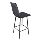 Scaun de bar cu functie de rotire, tesatura, neagra, 43x55x114 cm - Negru